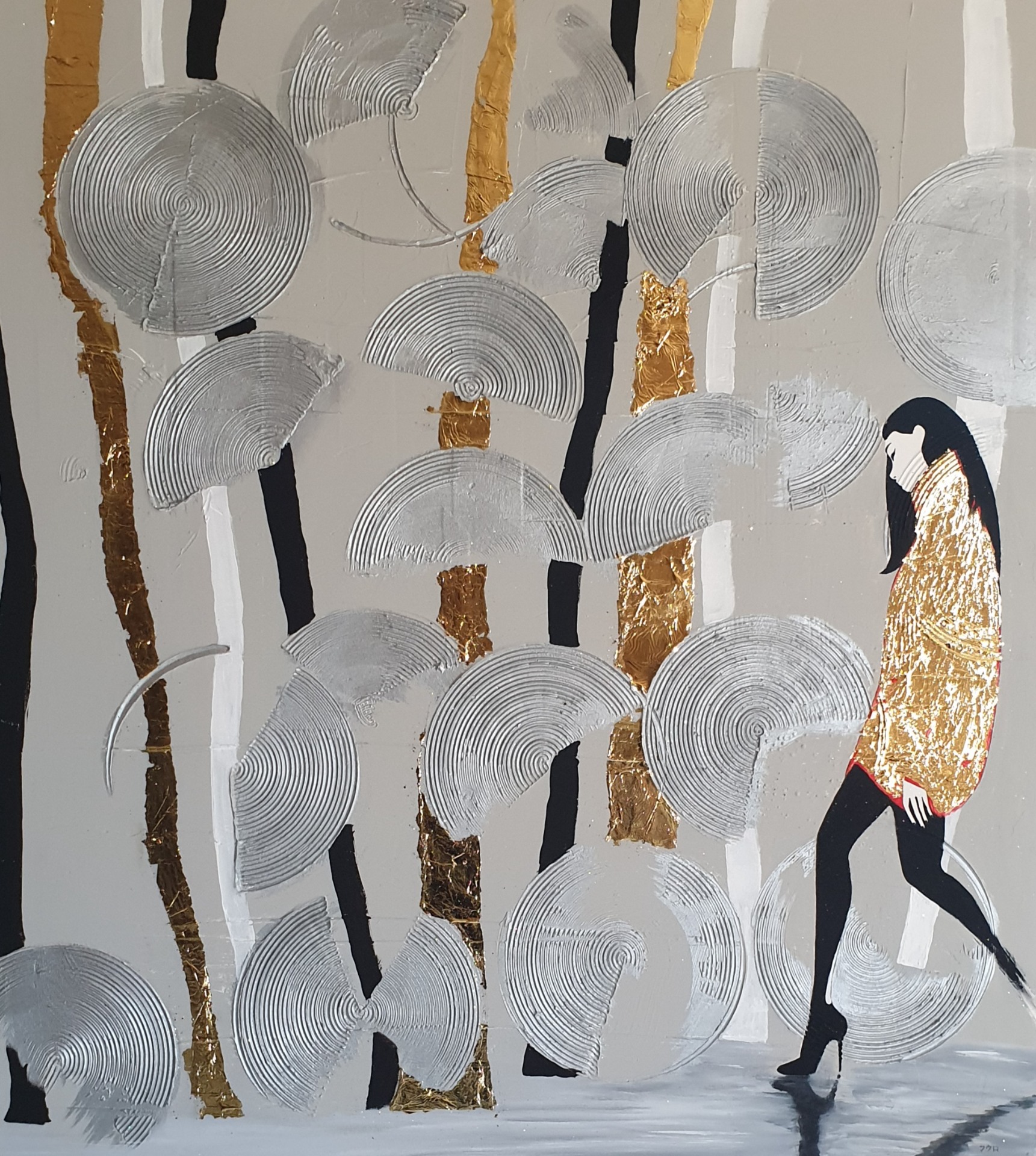 Mixed-media painting “Memories” by Mauro Andrenacci – AR-enabled