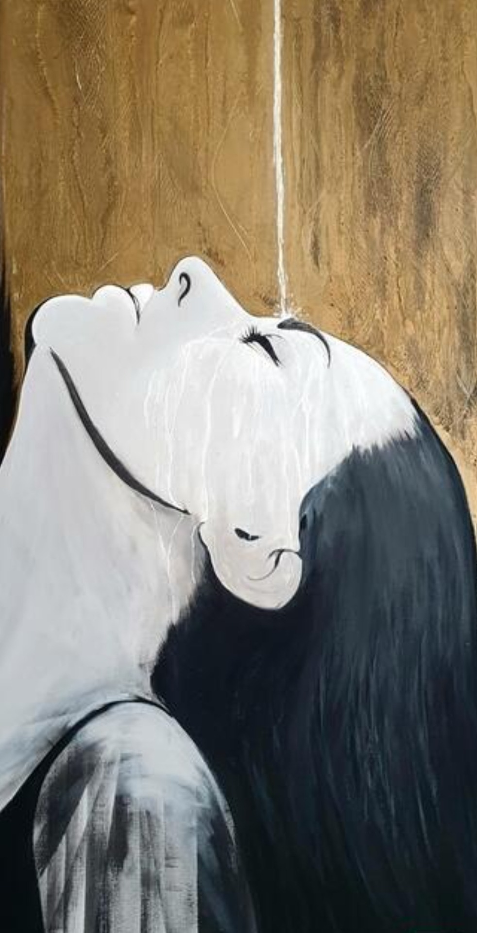 "Mixed-media painting ‘Water’ by Mauro Andrenacci – acrylic and mixed-media canvas 